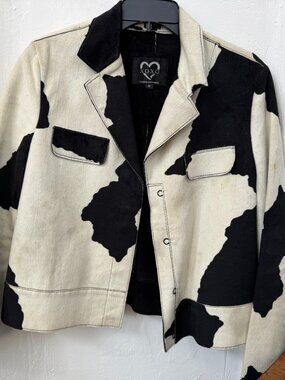 XOXO Size M Cowhide-style leather & suede jacket - early 2000s